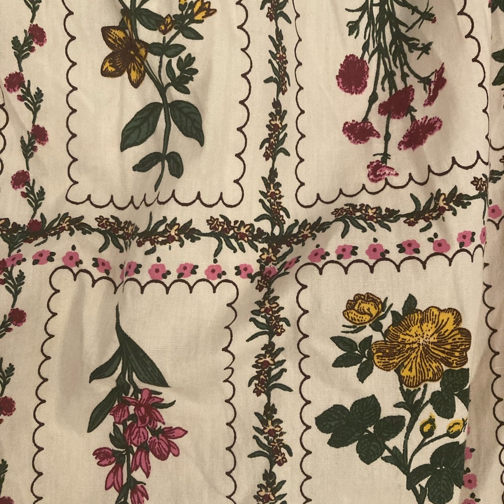 LEA Floral Tiered Maxi Dress Flower Seed Packet Smocked NWOT Puff Sleeve Plus 1X - Picture 3 of 13